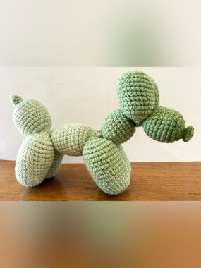Handmade Crocheted Balloon Dog- Green